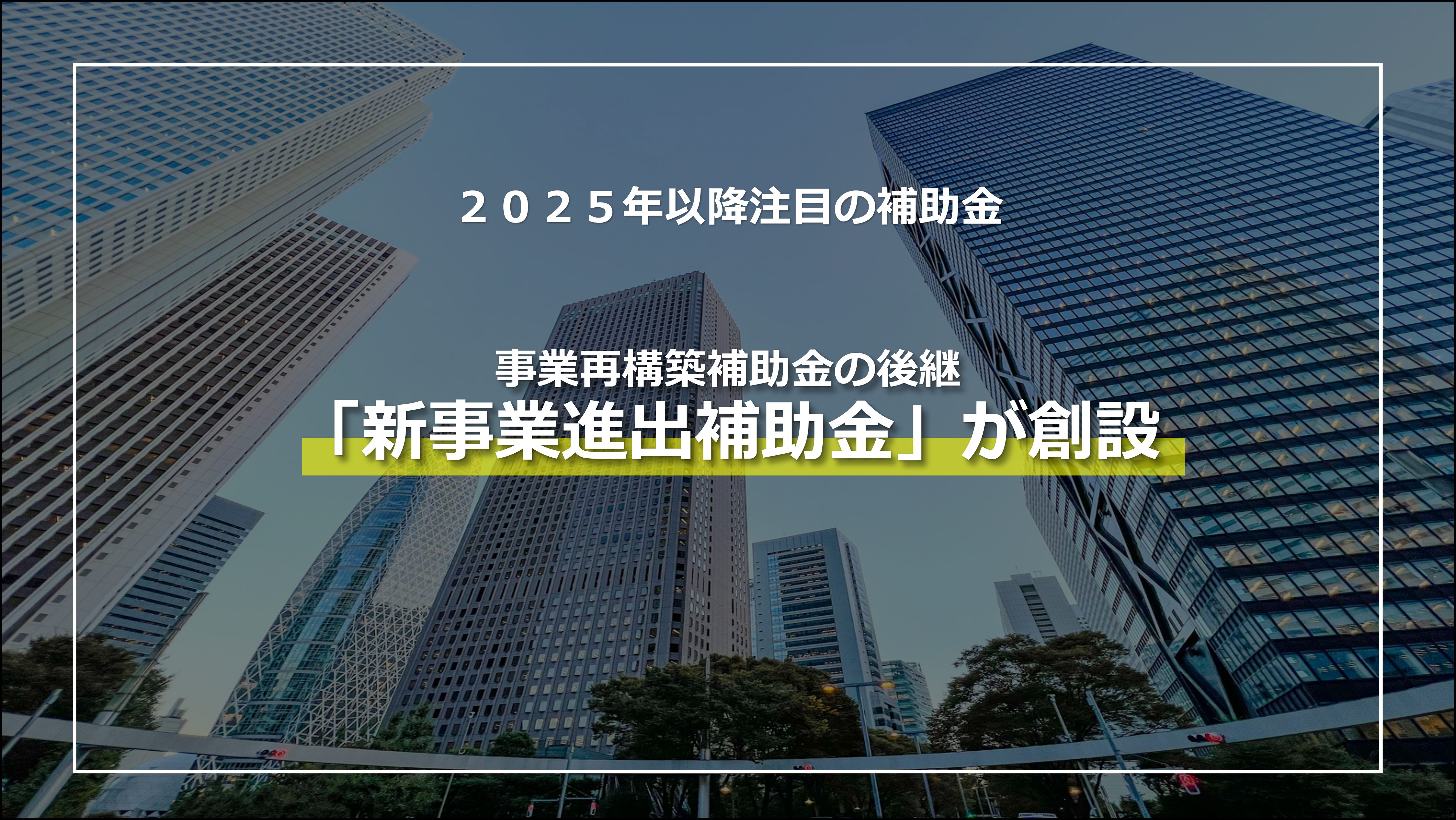 2025年度期待の補助金　「新事業進出補助金」が創設